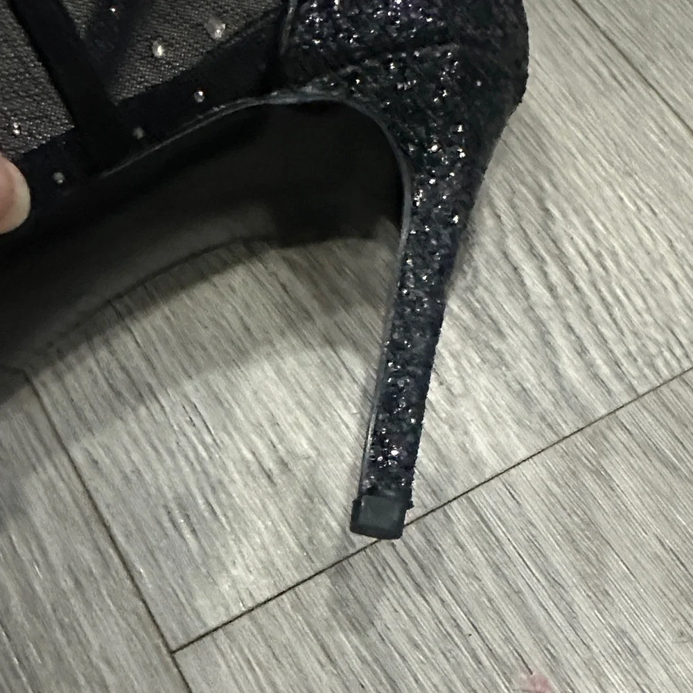 BCBGeneration Black Rhinestone Heels - Picture 6 of 9